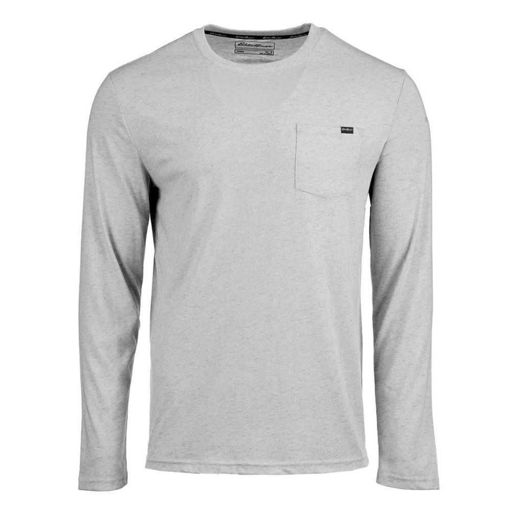 Eddie Bauer Men's Heather Grey Crew Neck Long Sleeve Jersey Size Medium